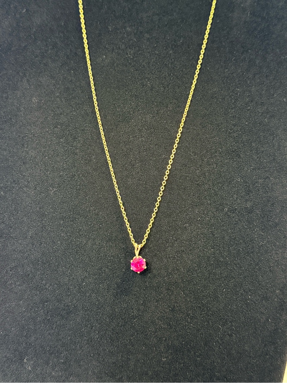 Gold Pendant Necklace with Simple, Elegant Pink Gemstone